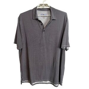 Ibkul Men's Polo Performance Shirt UPF 50+ Black White Check Men's Size XL